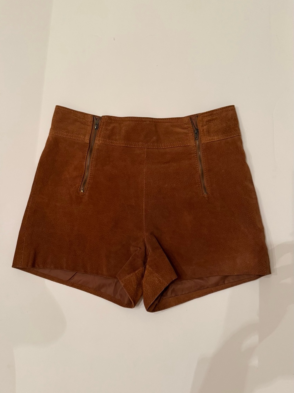 Forever 21 High-Waist Suede Shell Shorts